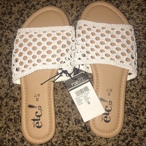 Rue 21 | white basket woven sandals